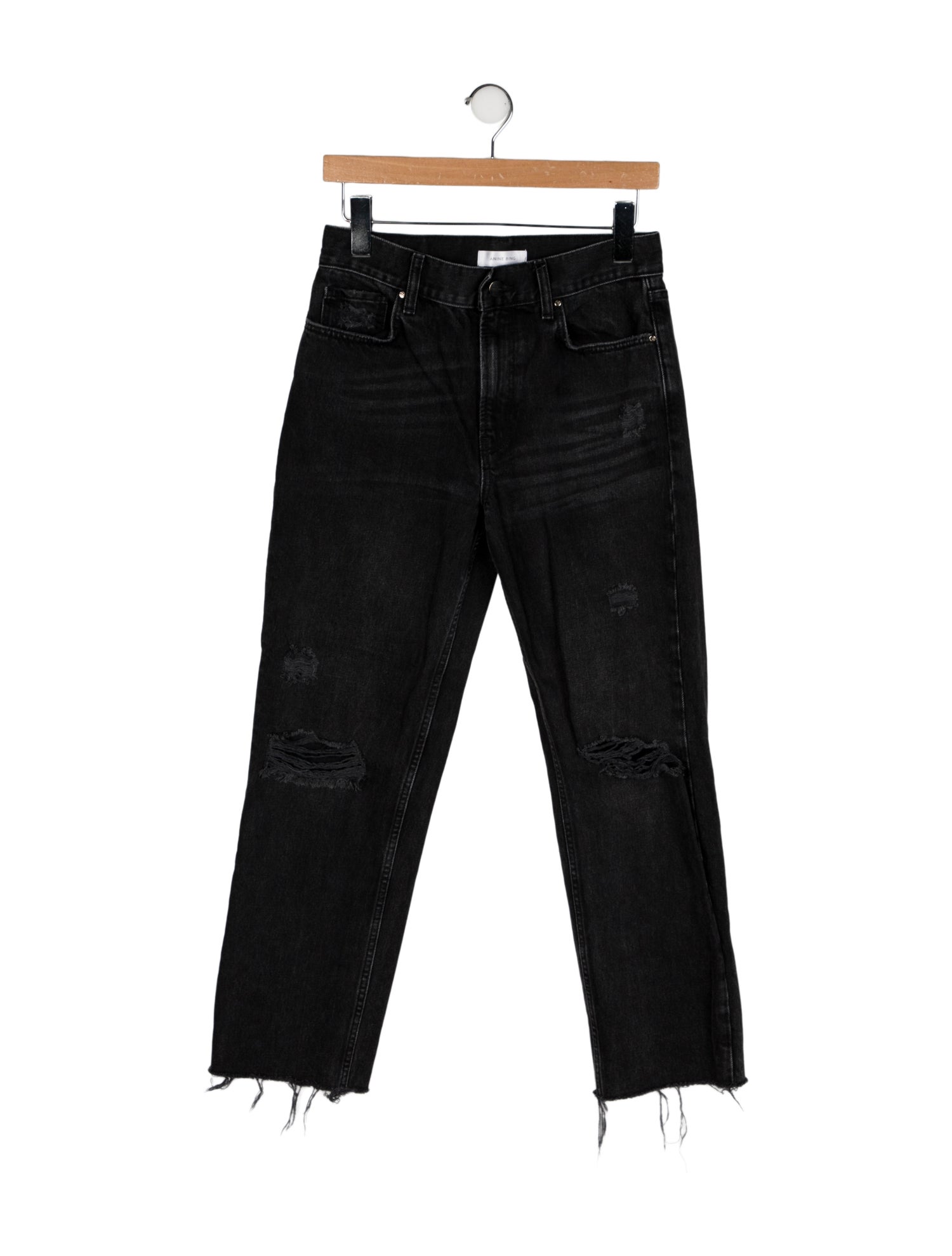 Anine Bing High-Rise Straight Leg Jeans