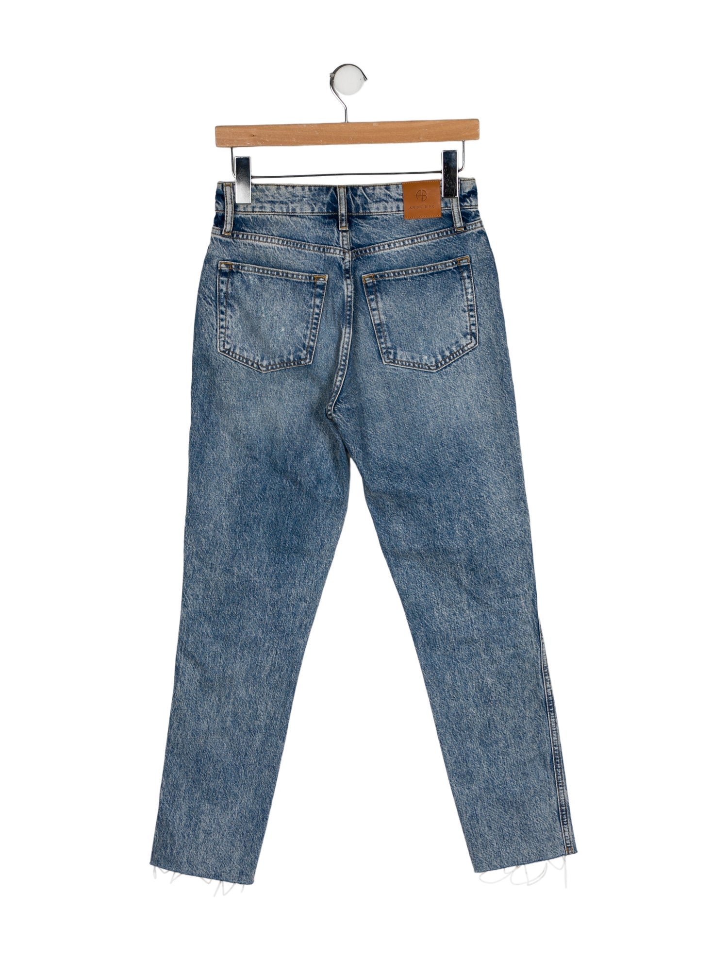 Anine Bing Mid-Rise Straight Leg Jeans