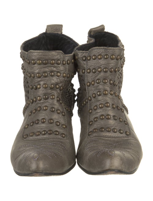 Anine Bing Leather Lasercut Accents Lace-Up Boots