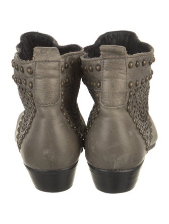 Anine Bing Leather Lasercut Accents Lace-Up Boots