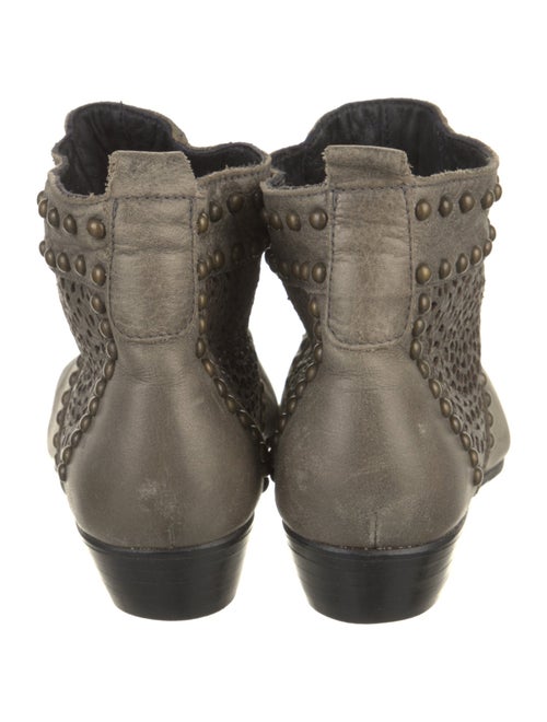 Anine Bing Leather Lasercut Accents Lace-Up Boots