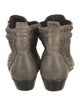 Anine Bing Leather Lasercut Accents Lace-Up Boots