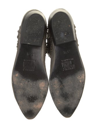 Anine Bing Leather Lasercut Accents Lace-Up Boots