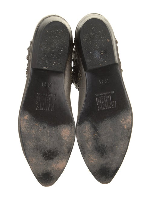 Anine Bing Leather Lasercut Accents Lace-Up Boots