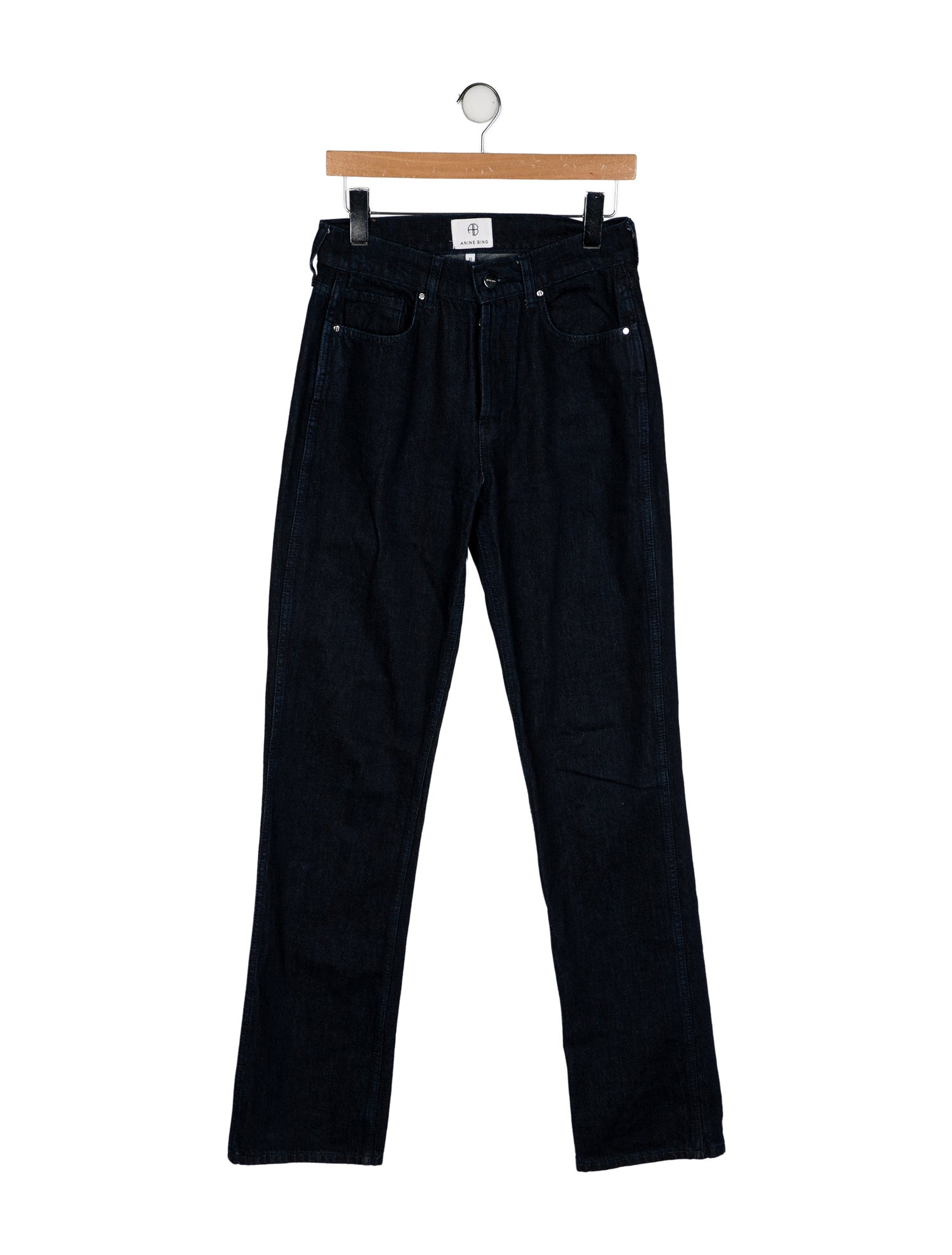 Anine Bing Mid-Rise Straight Leg Jeans