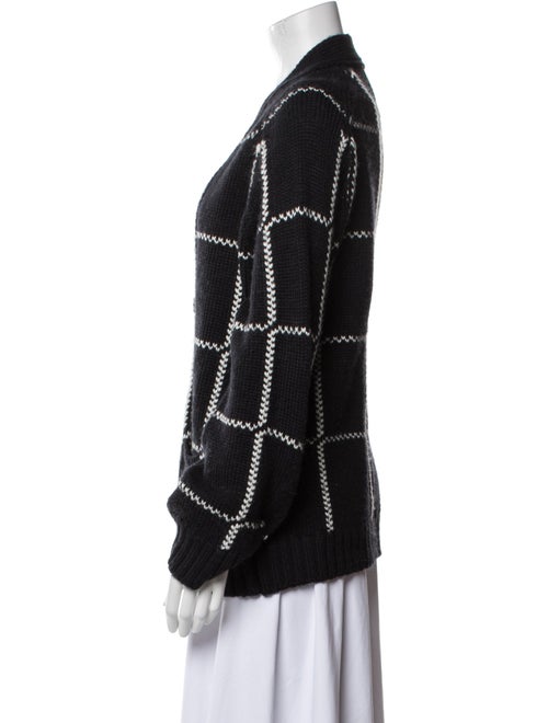 Anine Bing Plaid Print V-Neck Sweater