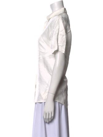 Anine Bing Short Sleeve Button-Up Top