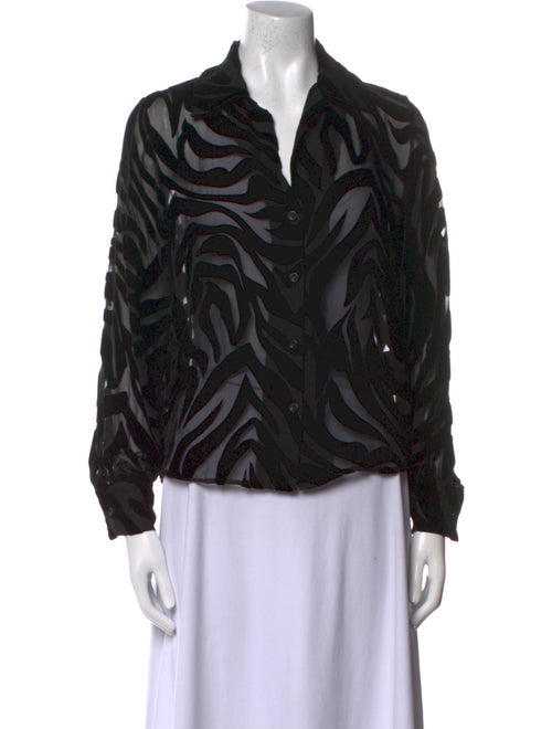 Anine Bing Printed Long Sleeve Button-Up Top