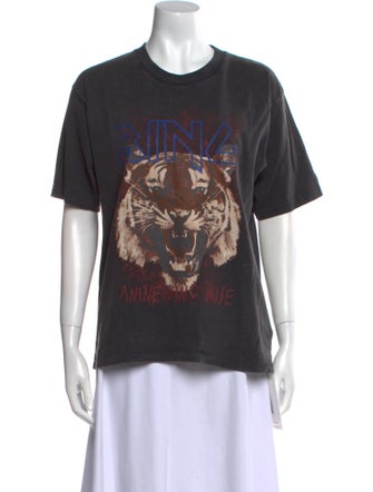 Anine Bing Graphic Print Crew Neck T-Shirt