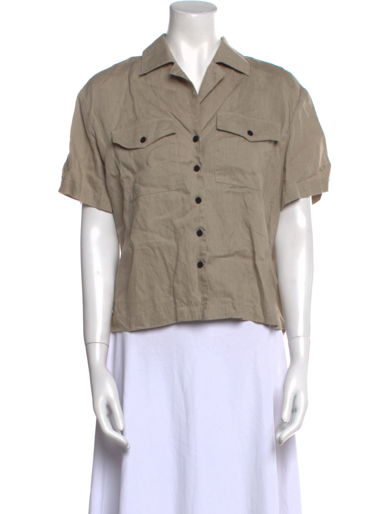Anine Bing Short Sleeve Button-Up Top