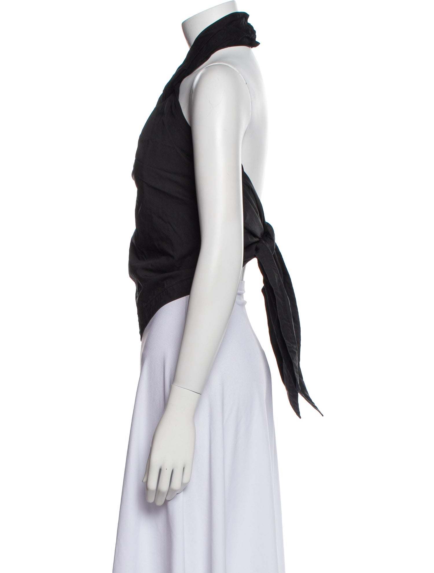 Anine Bing Halterneck Sleeveless Crop Top