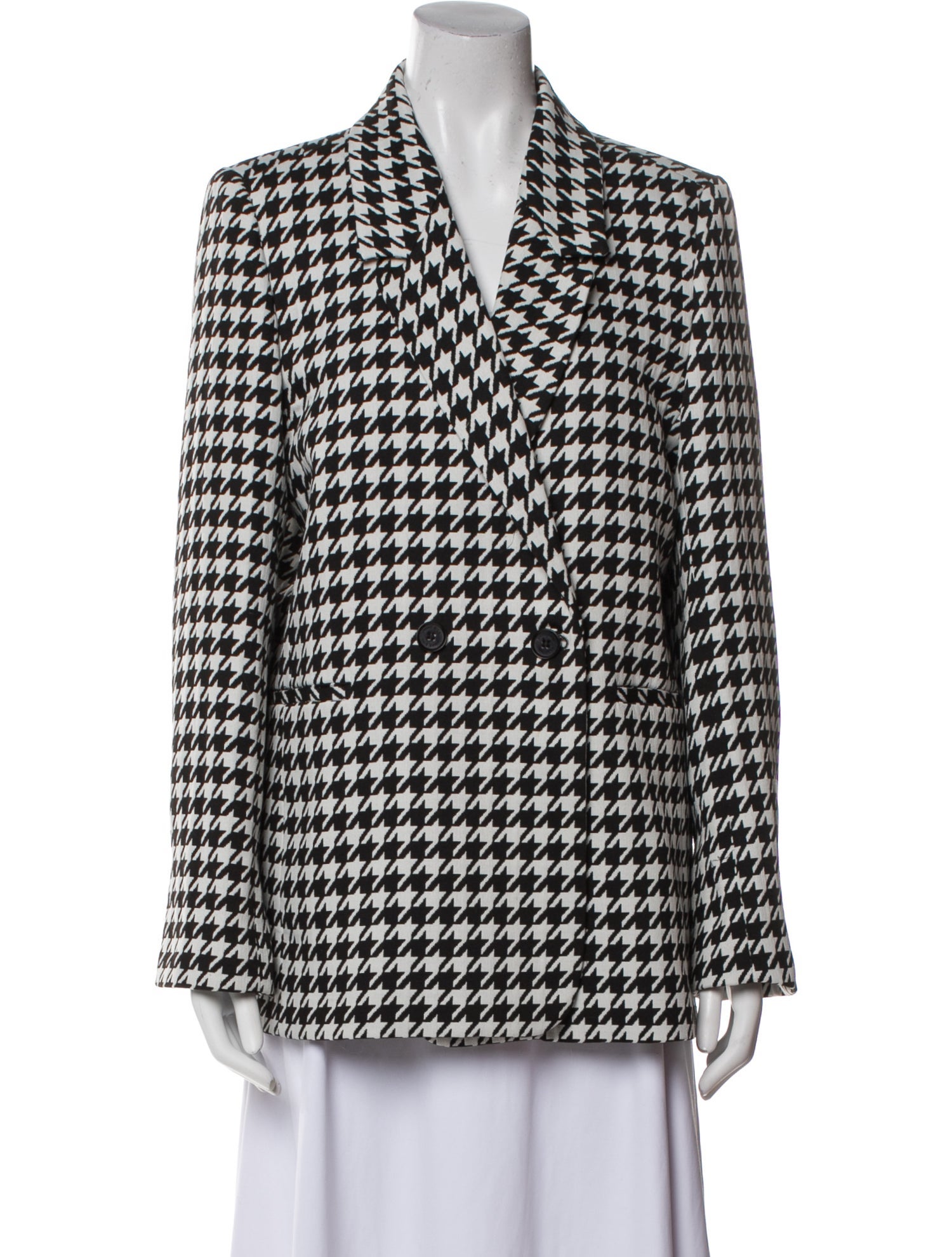 Anine Bing Houndstooth Print Blazer