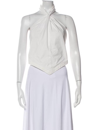 Anine Bing Halterneck Sleeveless Crop Top