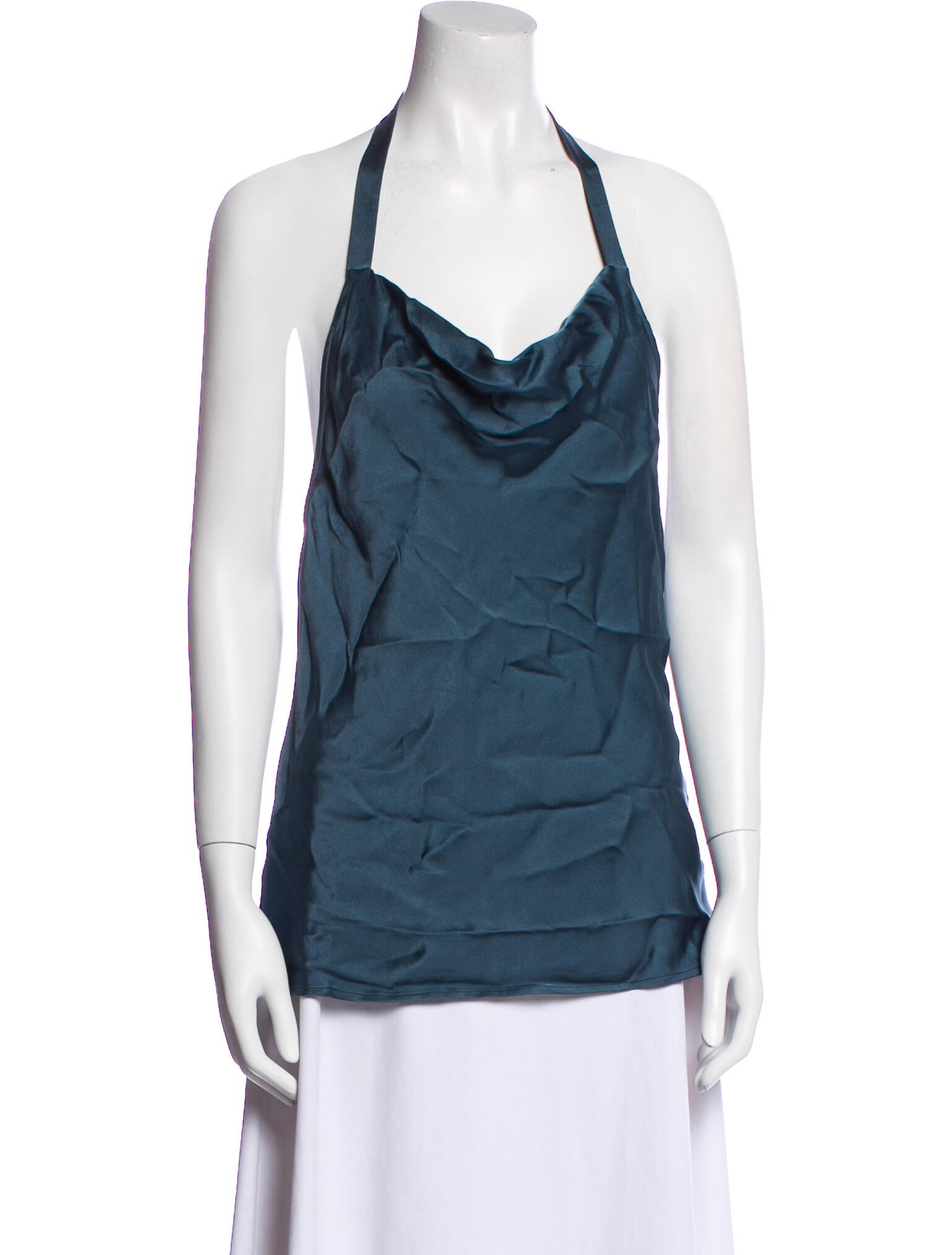 Anine Bing Silk Cowl Neck Top