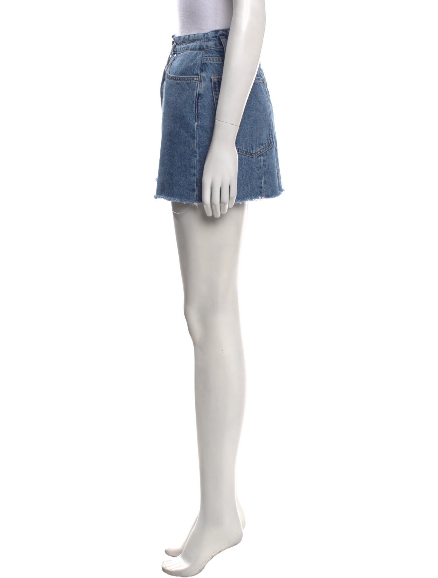 Anine Bing Raw-Edge Trim Mini Skirt