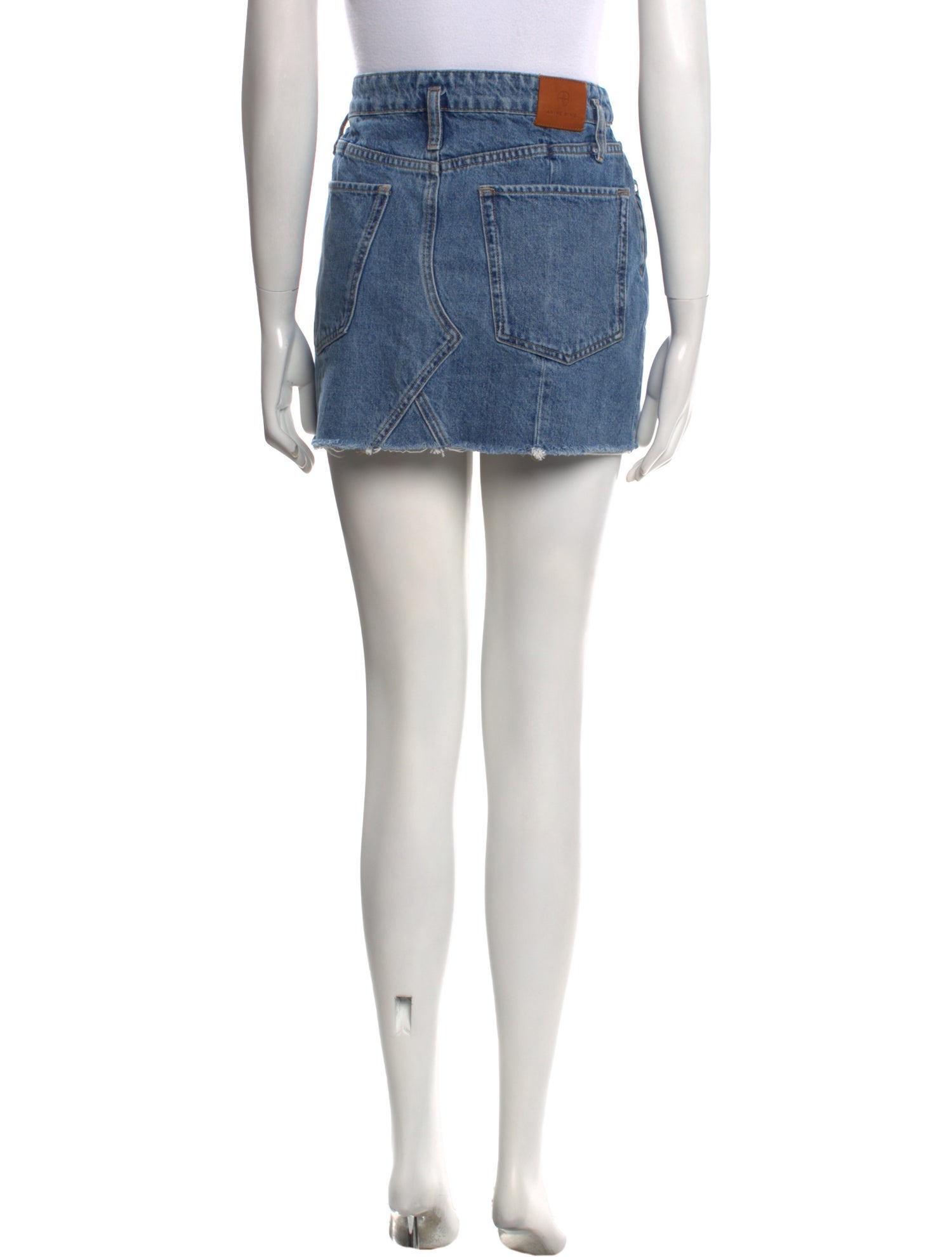 Anine Bing Raw-Edge Trim Mini Skirt