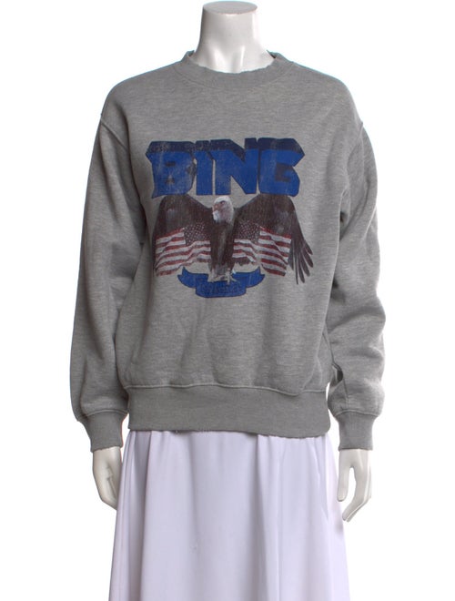 Anine Bing Graphic Print Crew Neck Sweater