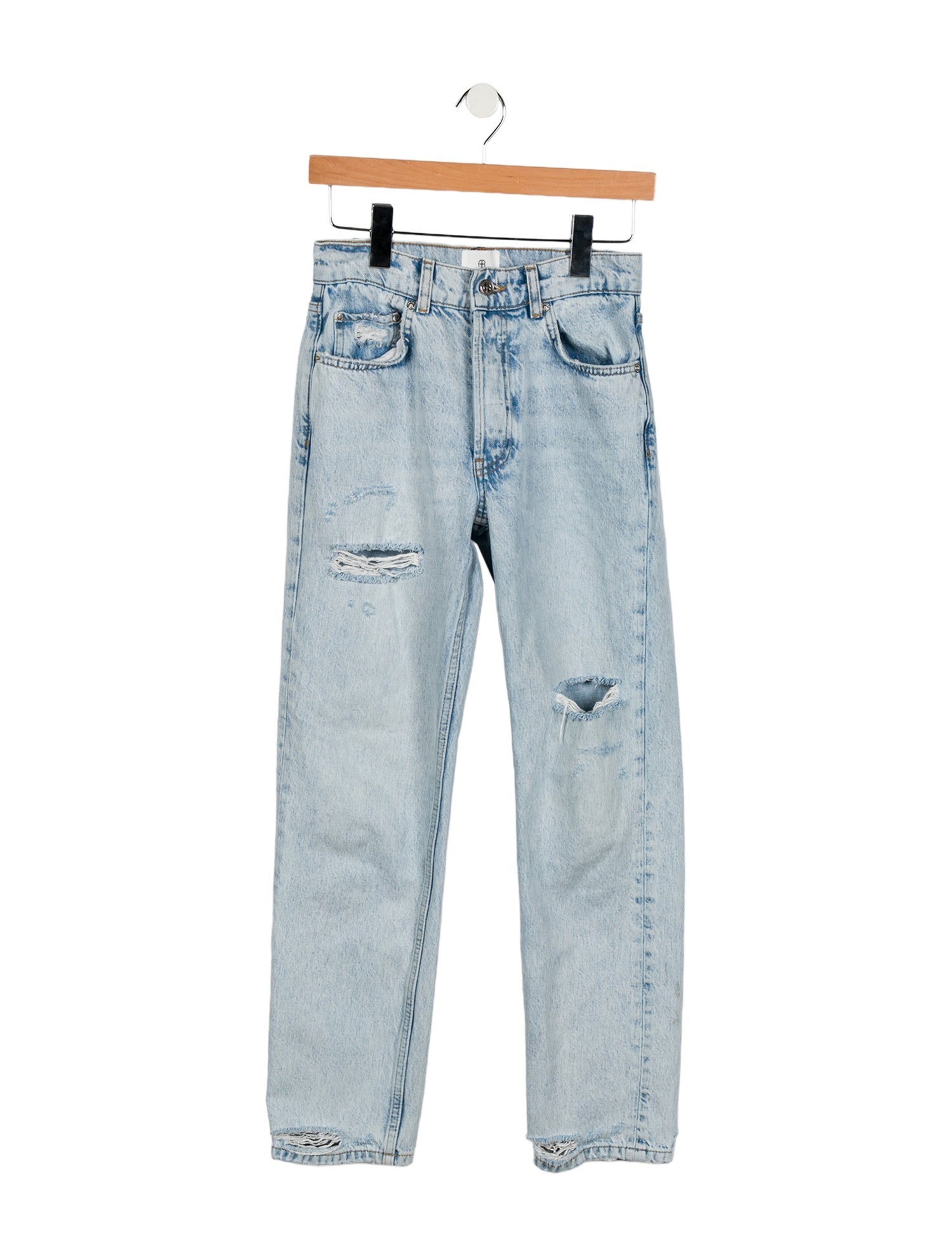 Anine Bing Mid-Rise Straight Leg Jeans
