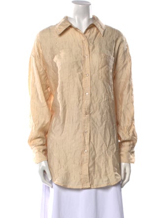 Anine Bing Long Sleeve Button-Up Top