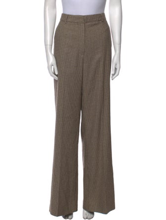 Anine Bing Plaid Print Wide Leg Pants