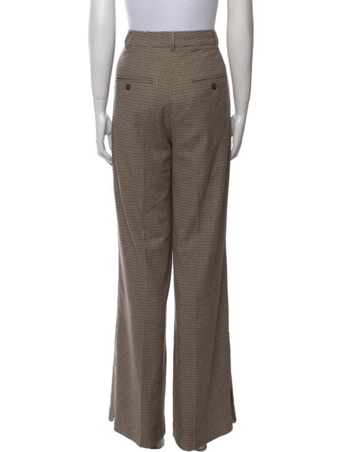 Anine Bing Plaid Print Wide Leg Pants