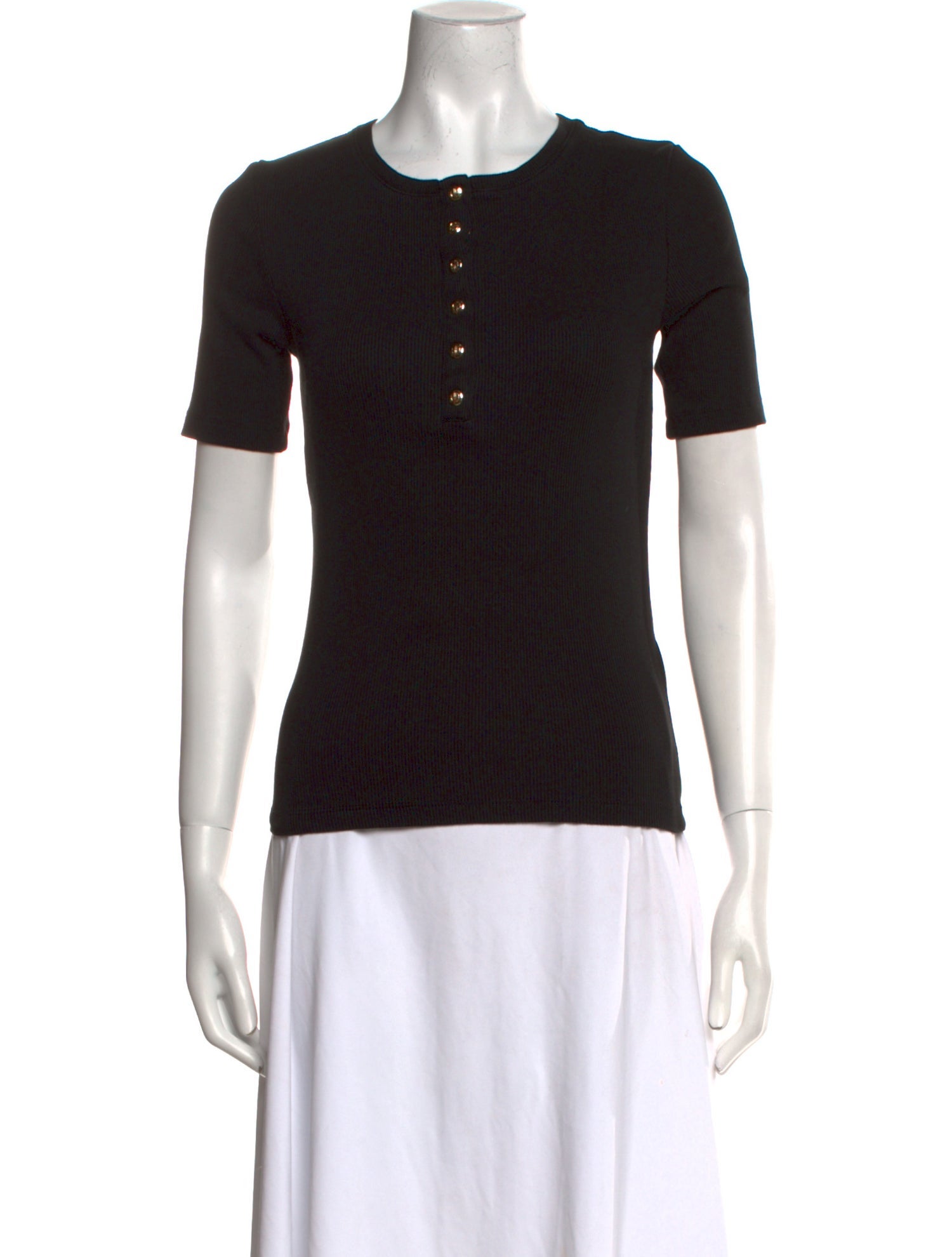 Anine Bing Crew Neck Short Sleeve Polo