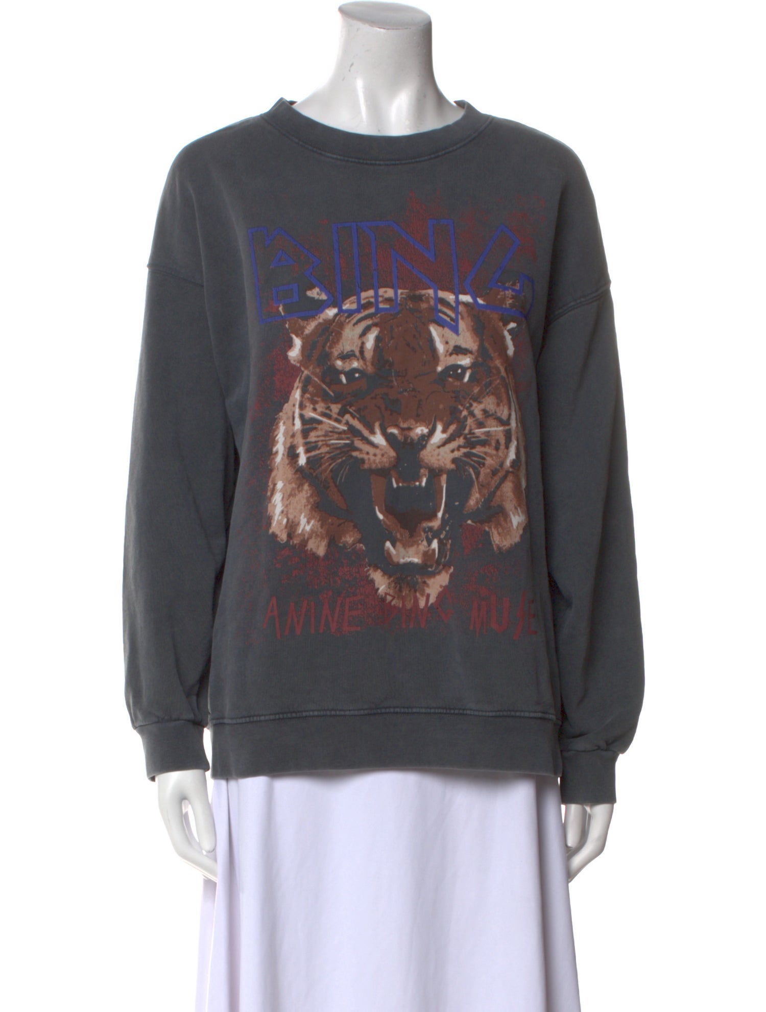 Anine Bing Graphic Print Crew Neck Sweatshirt