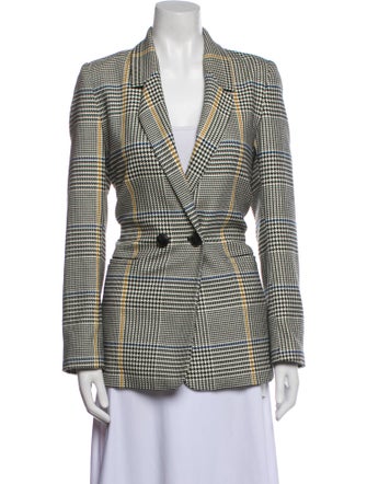 Anine Bing Houndstooth Print Blazer