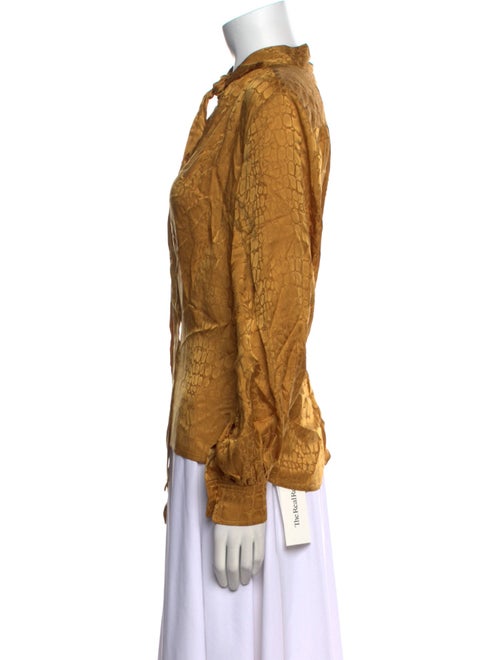 Anine Bing Silk V-Neck Blouse