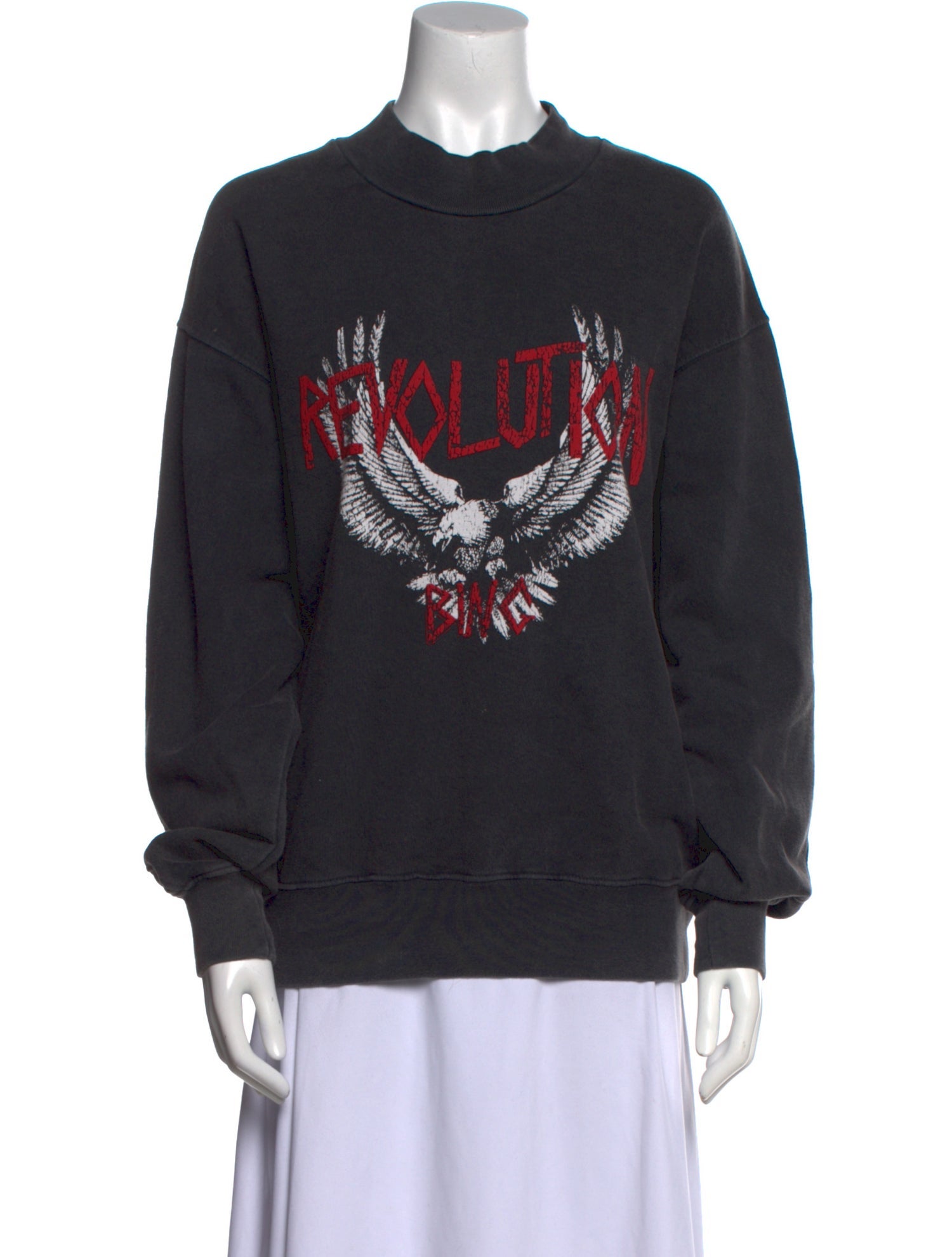 Anine Bing Graphic Print Turtleneck Sweater