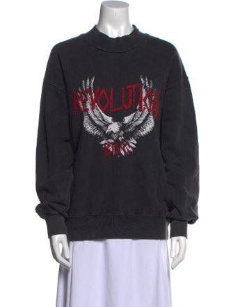 Anine Bing Graphic Print Turtleneck Sweater