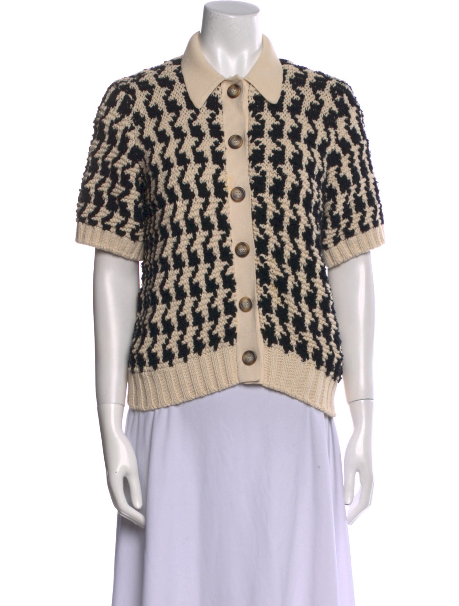 Anine Bing Printed Short Sleeve Polo