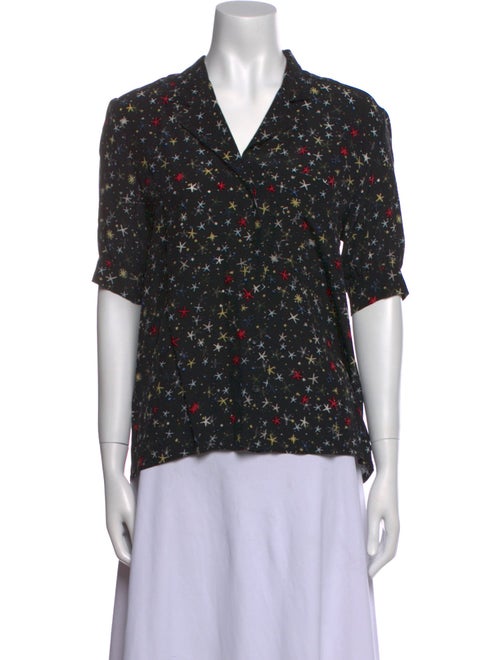 Anine Bing Silk Floral Print Blouse