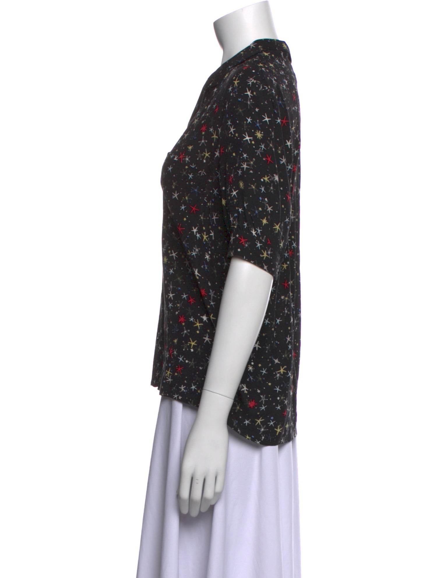 Anine Bing Silk Floral Print Blouse