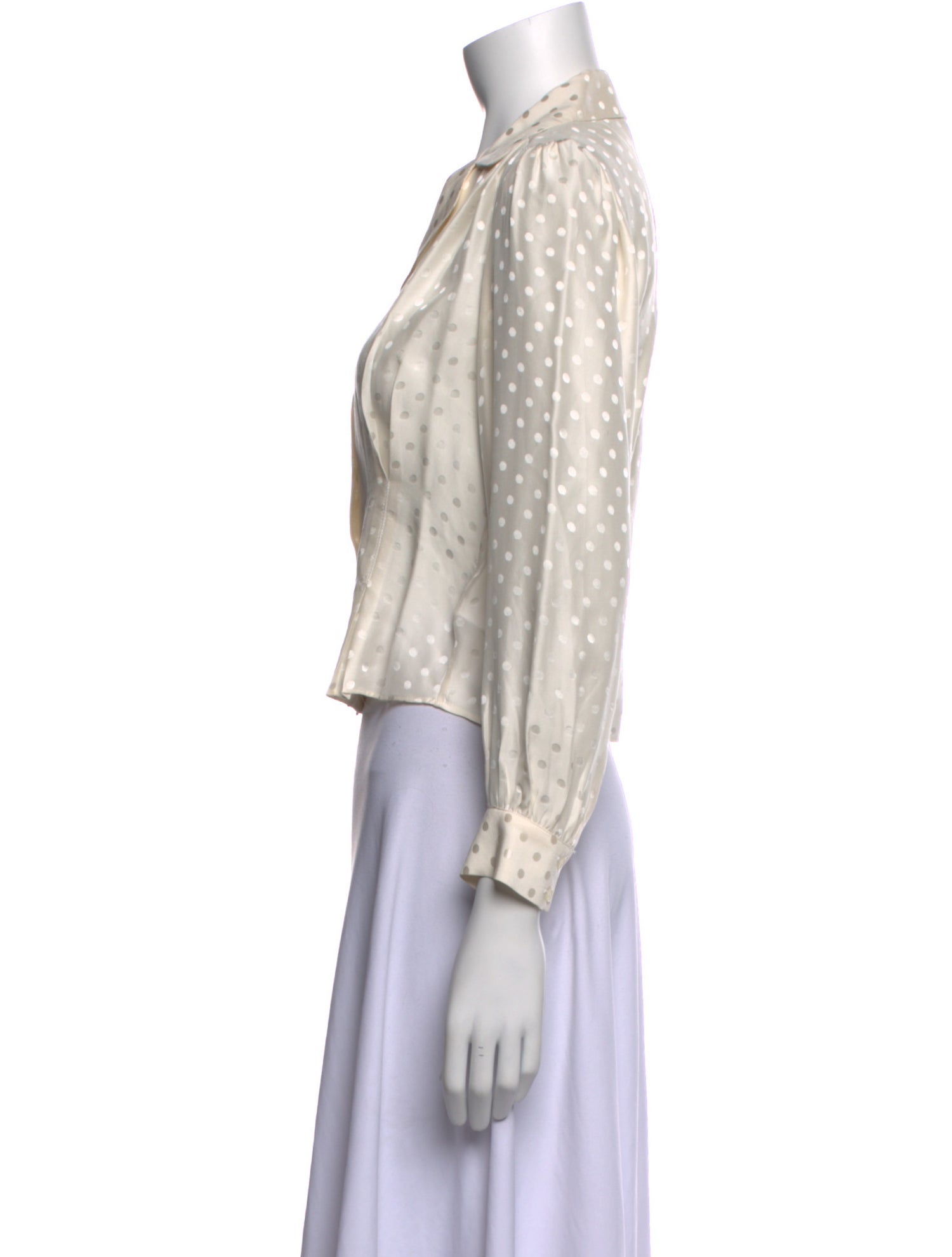 Anine Bing Silk Three-Quarter Sleeve Crop Top