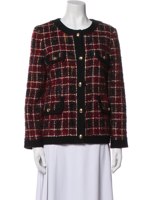 Anine Bing Wool Plaid Print Evening Jacket