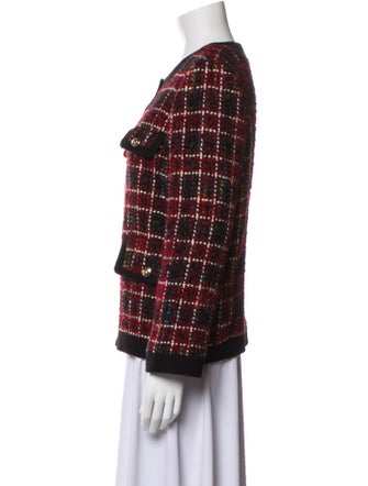 Anine Bing Wool Plaid Print Evening Jacket