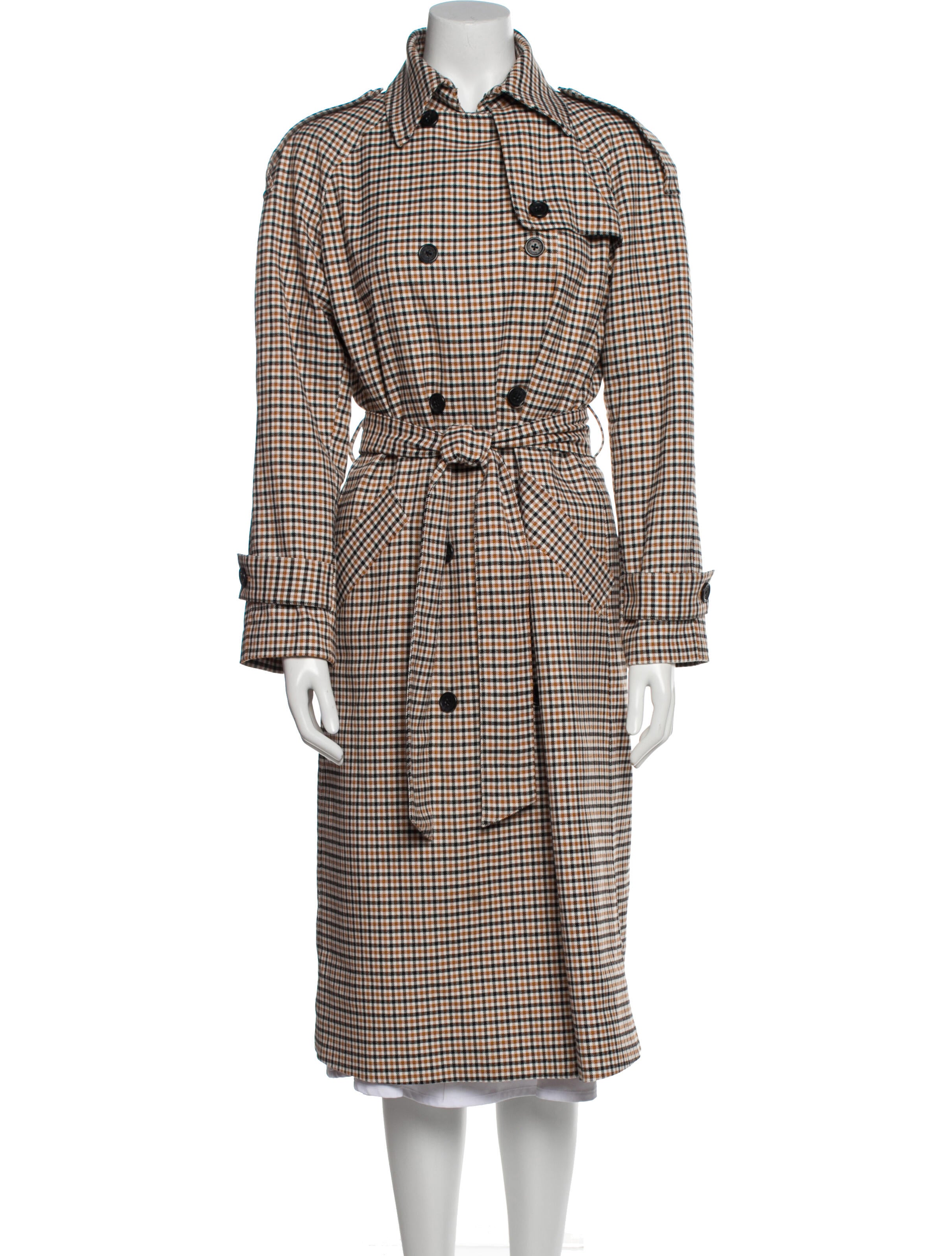 Anine Bing Houndstooth Print Trench Coat