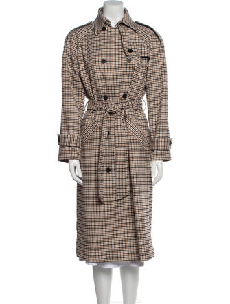 Anine Bing Houndstooth Print Trench Coat