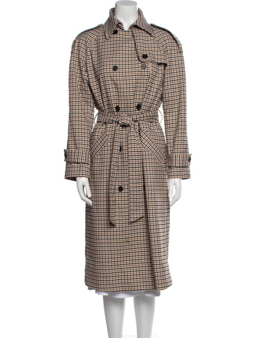 Anine Bing Houndstooth Print Trench Coat