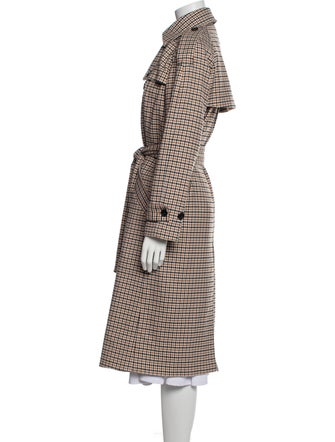 Anine Bing Houndstooth Print Trench Coat