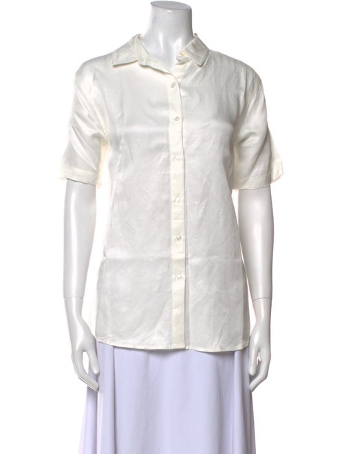 Anine Bing Short Sleeve Button-Up Top