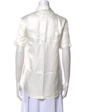 Anine Bing Short Sleeve Button-Up Top