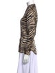 Anine Bing Silk Animal Print Button-Up Top