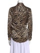 Anine Bing Silk Animal Print Button-Up Top