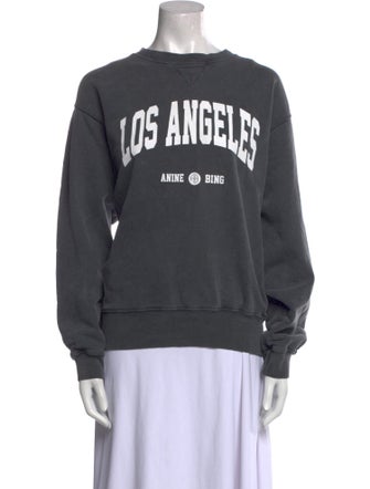 Anine Bing Graphic Print Crew Neck Sweatshirt
