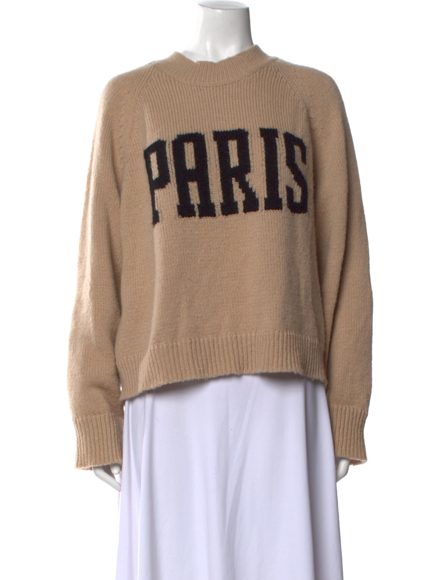 Anine Bing Merino Wool Graphic Print Sweater