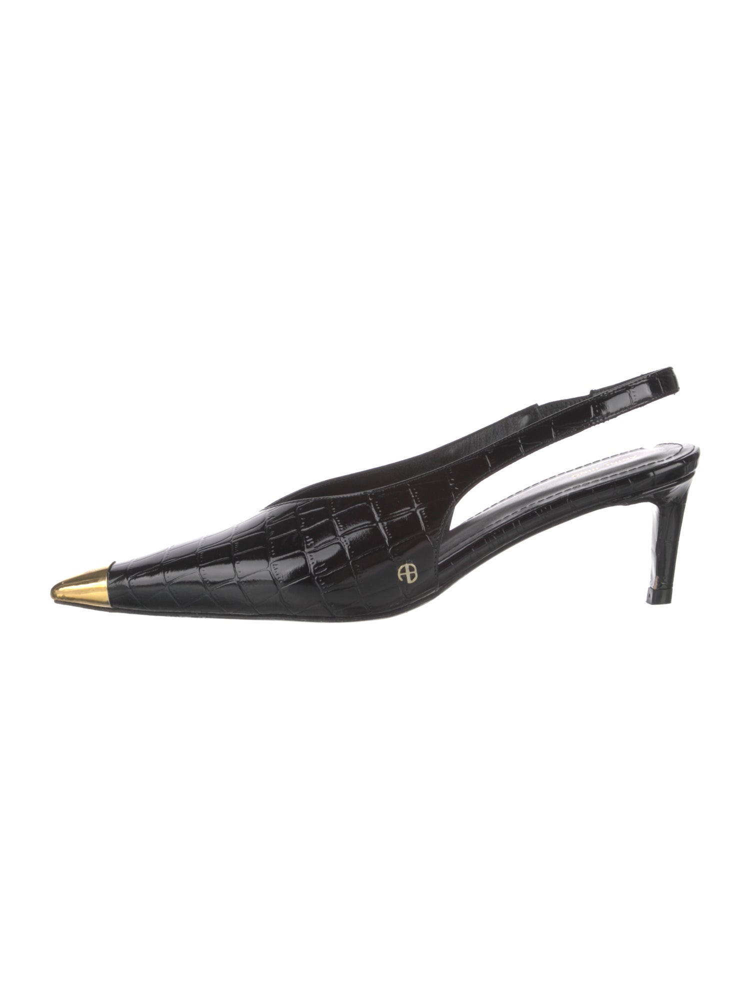 Anine Bing Embossed Leather Slingback Pumps