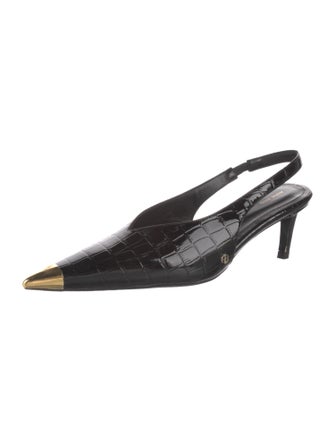 Anine Bing Embossed Leather Slingback Pumps
