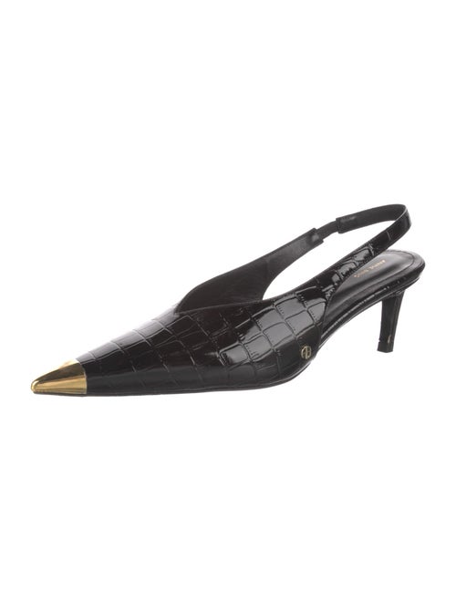 Anine Bing Embossed Leather Slingback Pumps